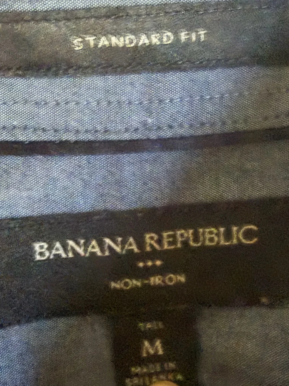 Banana Republic Blue Grey Button-Down Dress Shirt Tall 100% Cotton Standard Fit
